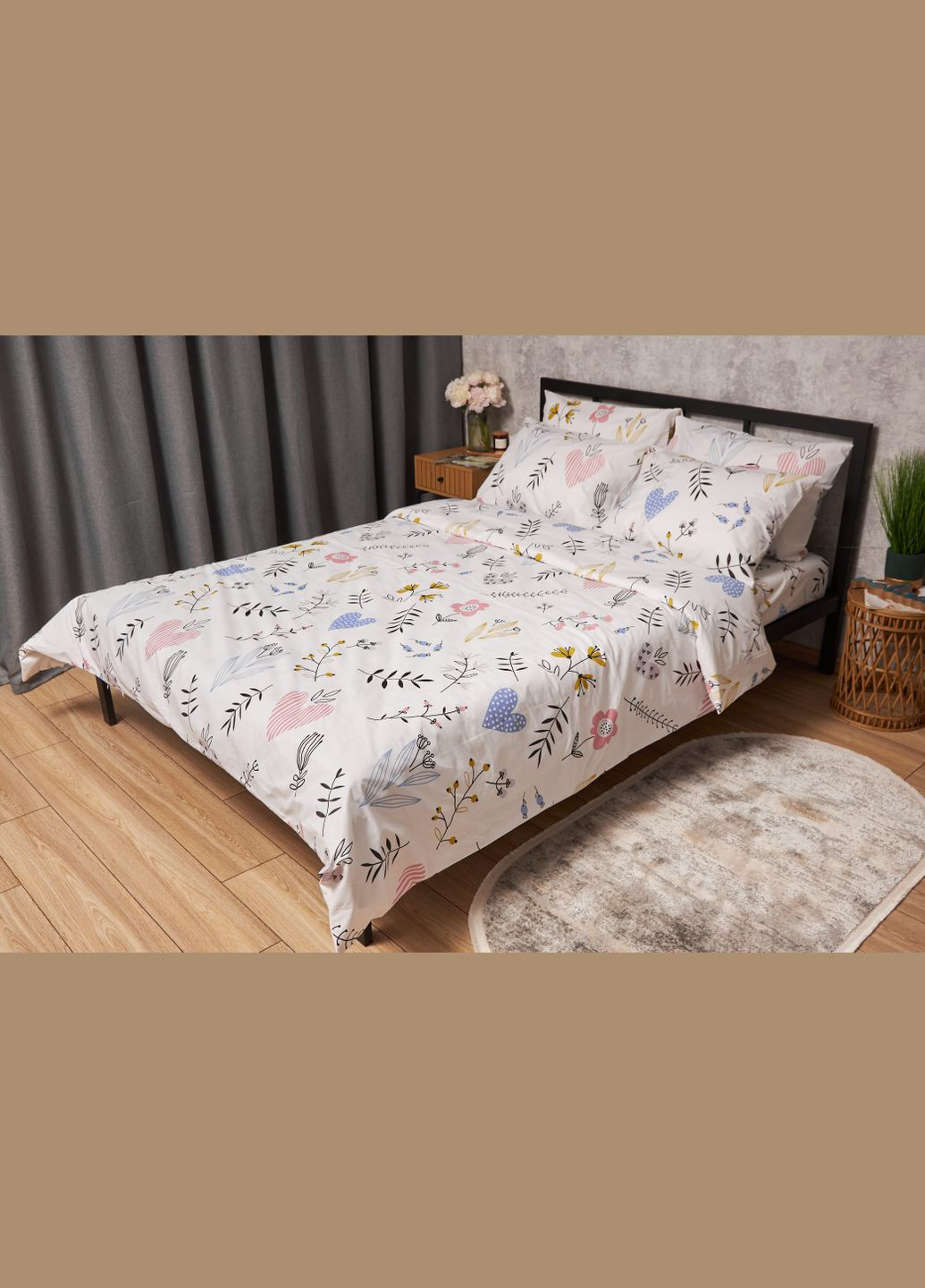 Комплект постільної білизни Бязь Gold Люкс «» євро 200х220 наволочки 2х40х60 (MS-820005750) Moon&Star Painting (302973816)