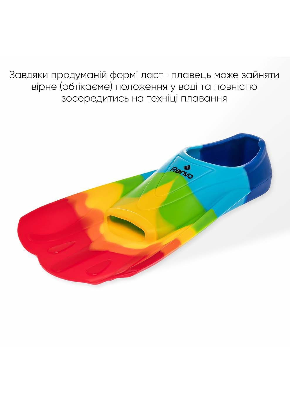 Короткі ласти для тренування в басейні Criz із закритою п'ятою Різнокольоровий Renvo (333961608)