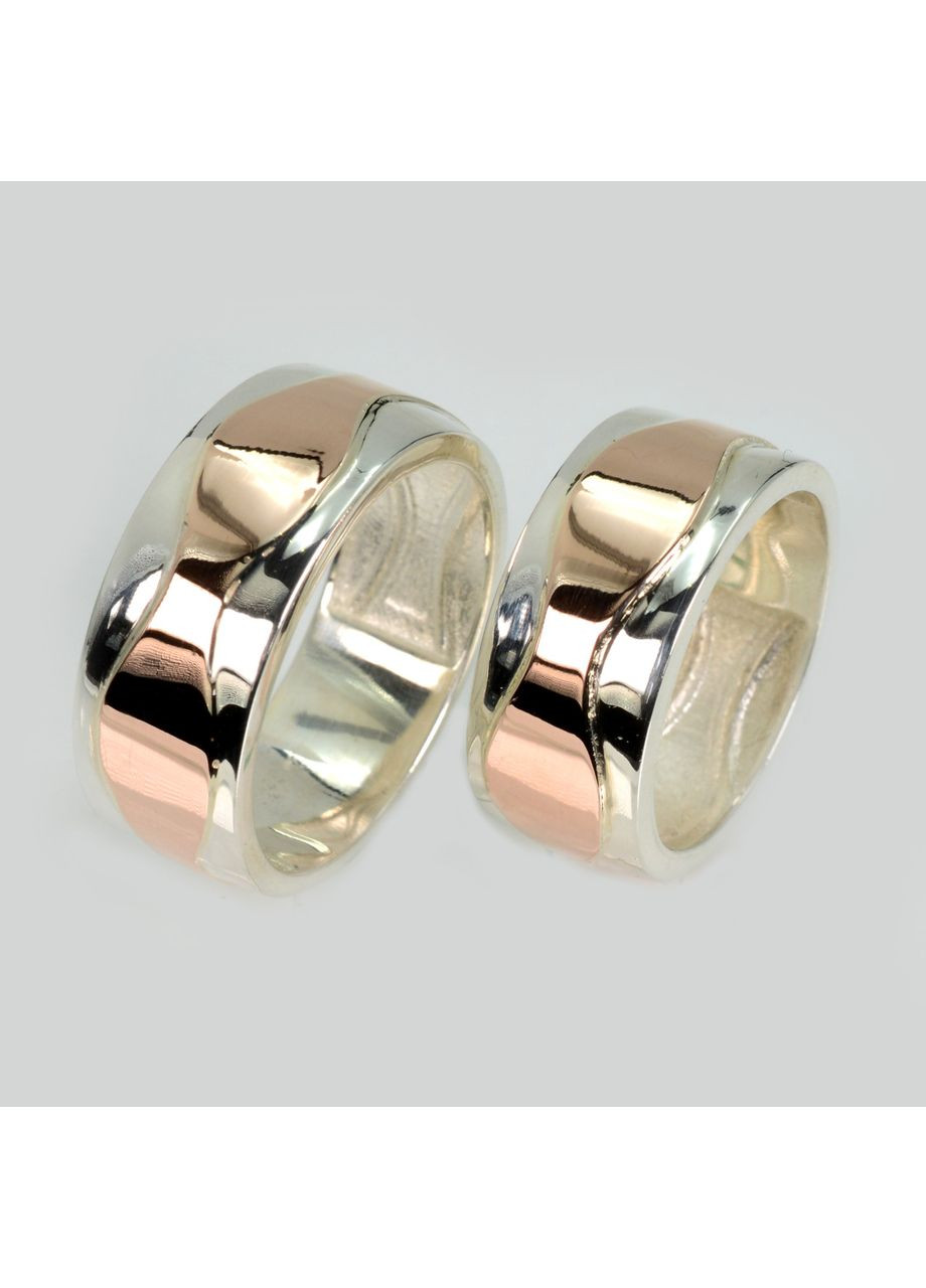 Пара серебряных обручек с пластинами золота Silver Style (367112929)