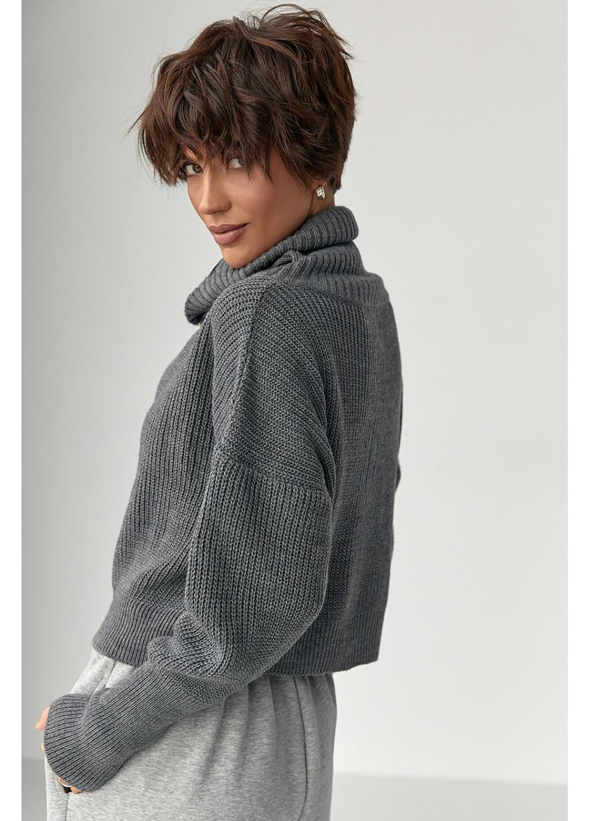 Короткий в'язаний кардиган з довгим коміром. Lurex Кардиган (370298792)