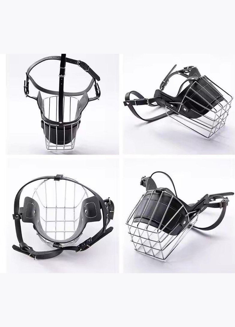 Намордник для собак, металлический кожаный Черный L Maychan (308862963)