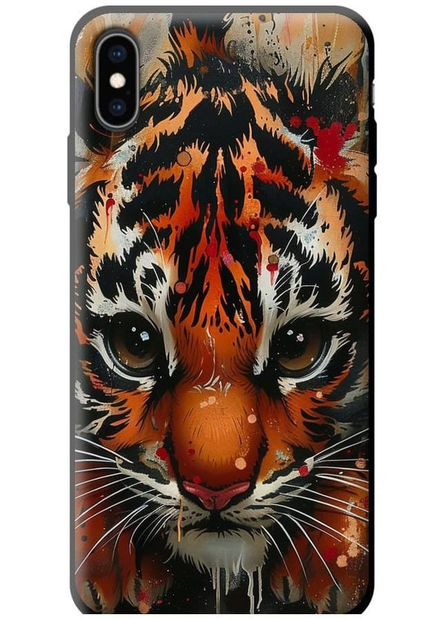 TPU черный чехол 'Mini tiger' для Endorphone Apple iPhone XS Max (285769216)
