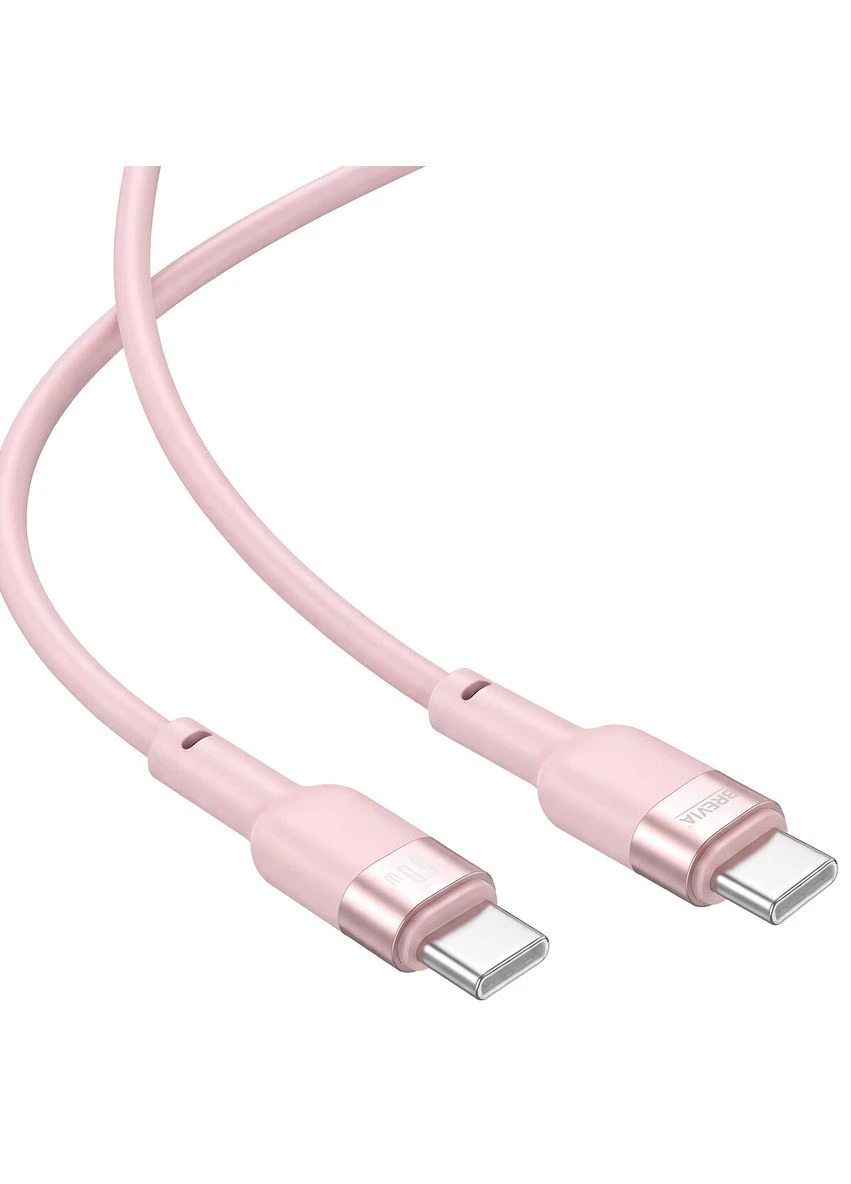 Кабель Type-C to Type-C 60W 1,2м, розовый ZIP Brevia (397341586)