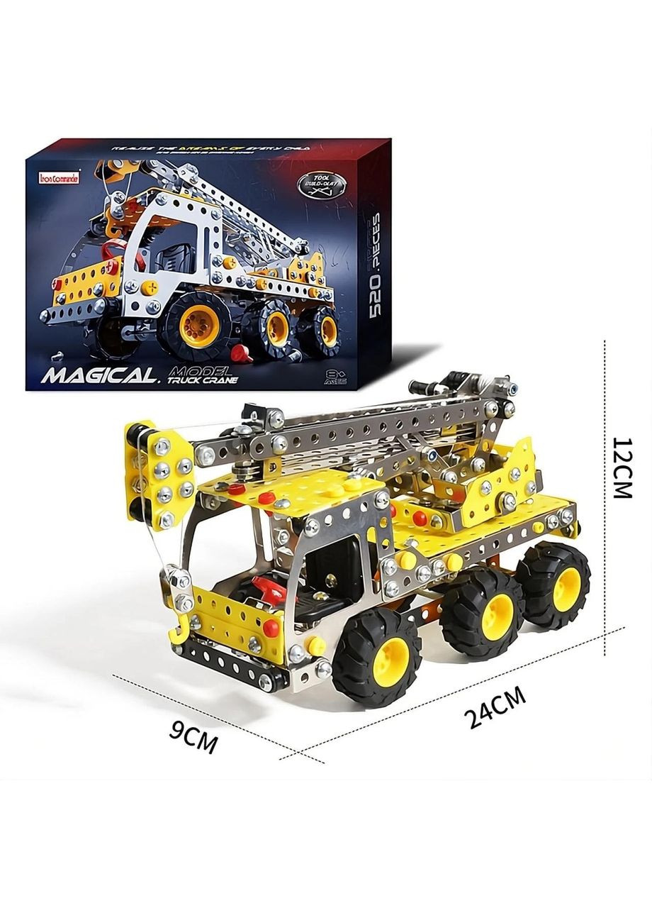 Конструктор металлический строительная техника Кран 520 деталей (816 B-437) No Brand (371646997)