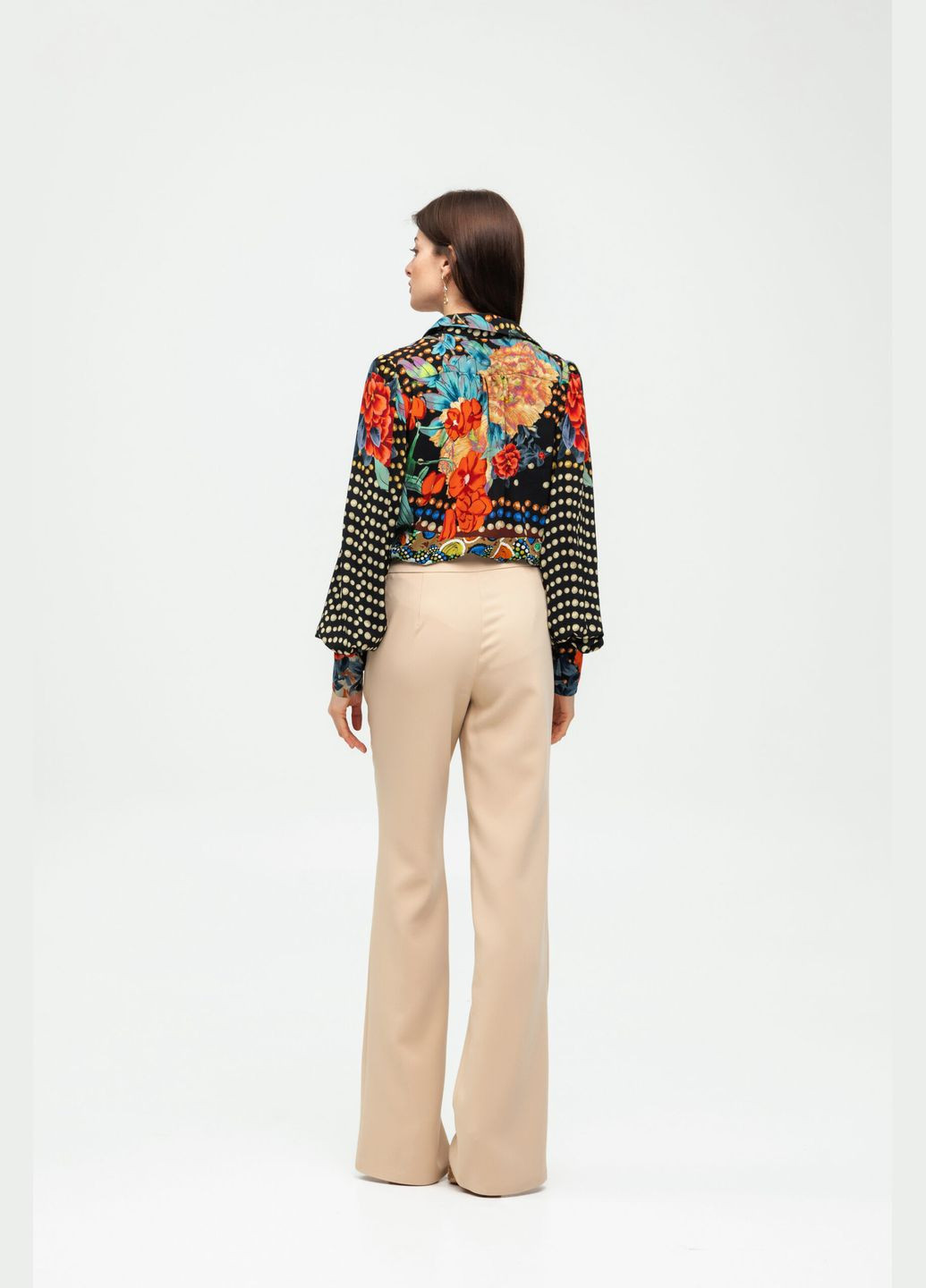 Комбінована крепова блуза в стилі бохо - ua42 / eu36 Iren Klairie