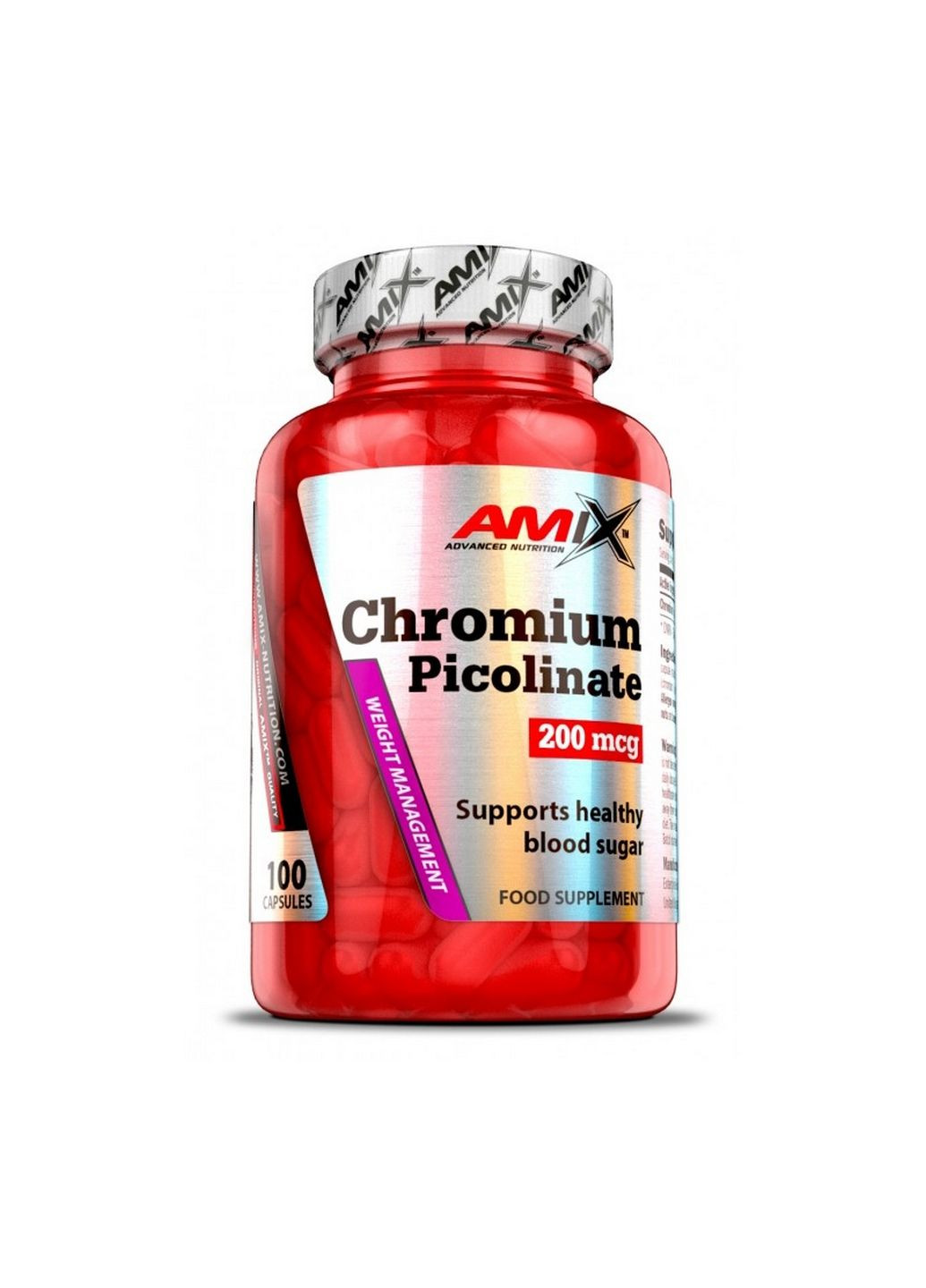Вітаміни та мінерали Chromium Picolinate 200 mcg, 100 капсул Amix Nutrition (294926048)