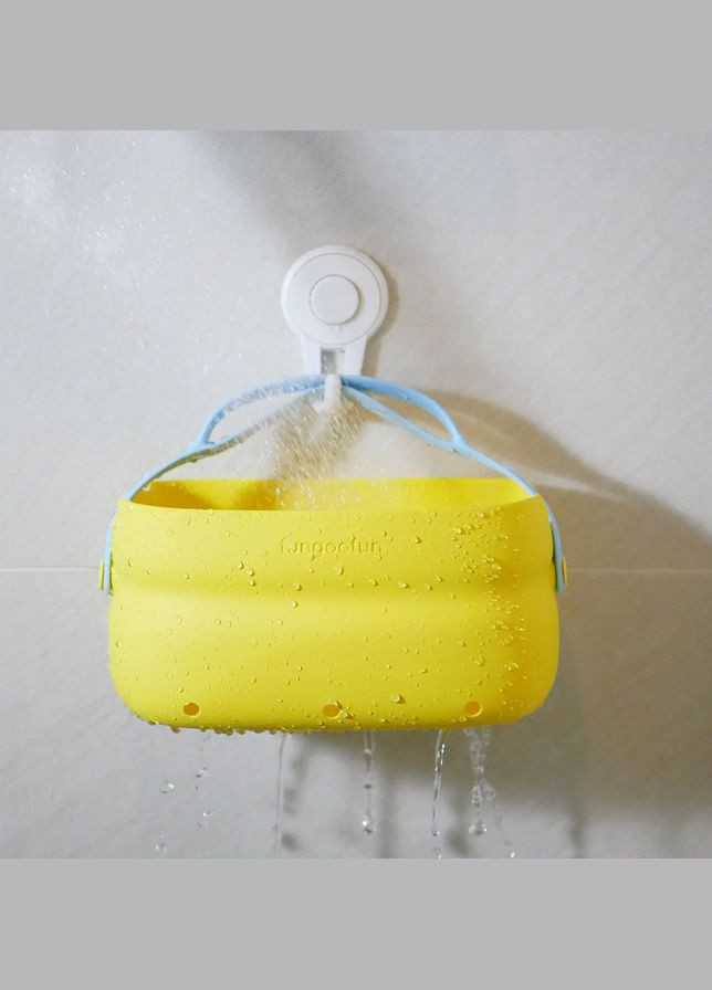 Сумка 2в1 силиконовая косметичка водонепроницаемая для аксессуаров в ванную комнату и душ, дорожная, желтая No Brand (354829476)