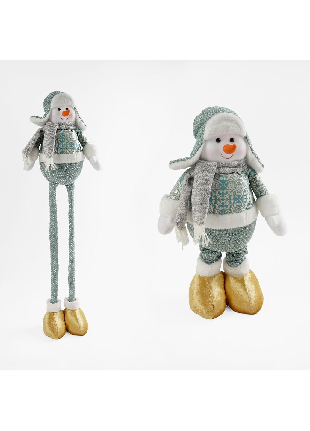 Новорічна декоративна іграшка C 848 Сніговик із телескопічними ногами. Grey (160161) Yufeng (367960086)