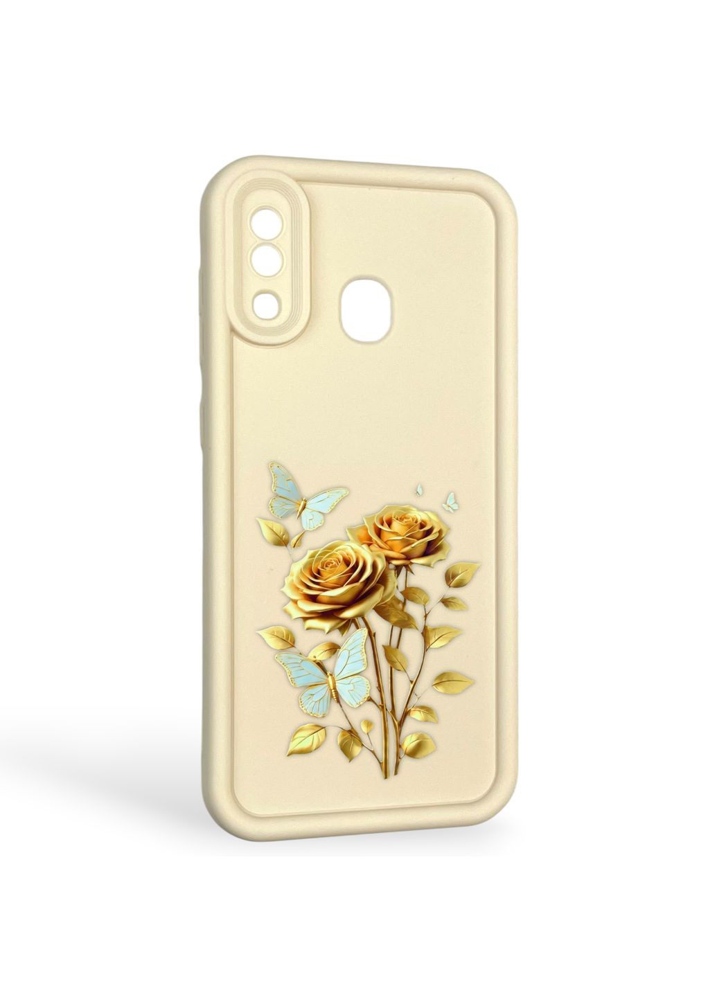 Чехол силиконовый Soft Touch с 3D принтом женским для Galaxy A20 (SM-A205F) молочный (Полная защита камеры) Samsung (373670739)