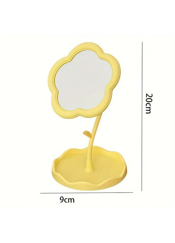 Косметичне дзеркало для макіяжу, дзеркало на ніжці у формі квіточки, висотою 20 см, рожеве No Brand (370290380)