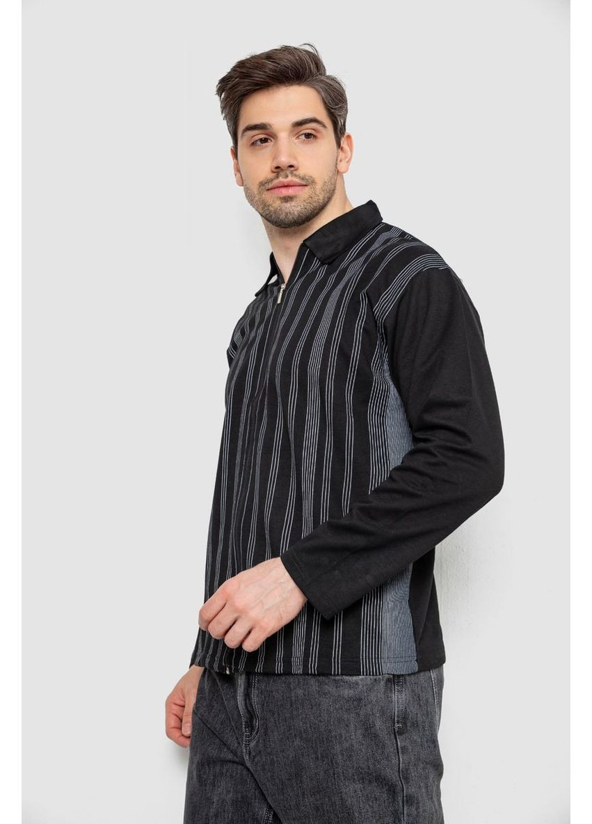 Кофта чоловіча на блискавці в смужку, колір темно-синій, 238R123 Ager (369973523)
