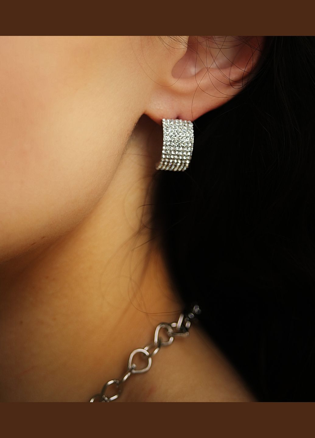 Сережки з камінням Суцільне мерехтіння Sincera (341534234)