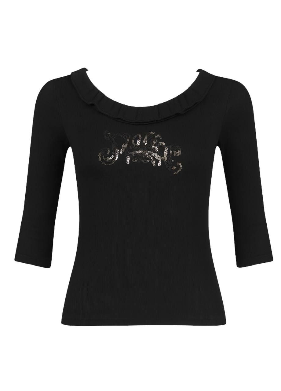 Черная однотонная блузка Nolita демисезонная