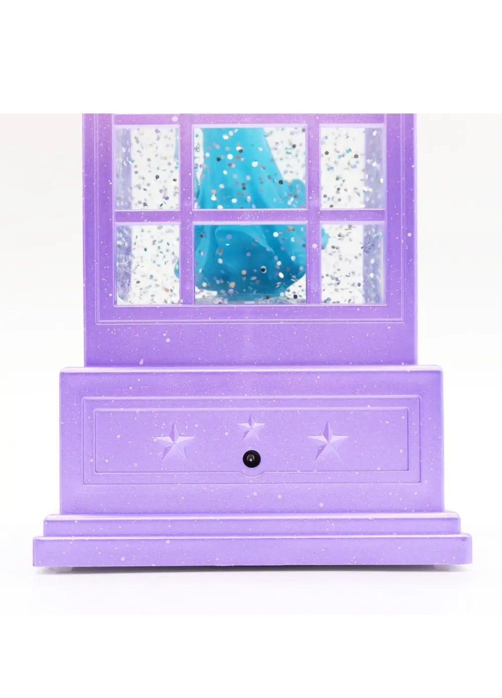 Ночник светильник музыкальный новогодний со снежным эффектом работой от USB батареек 27,5 см (482067-Prob) Фиолетовый в сетку Unbranded (370084127)