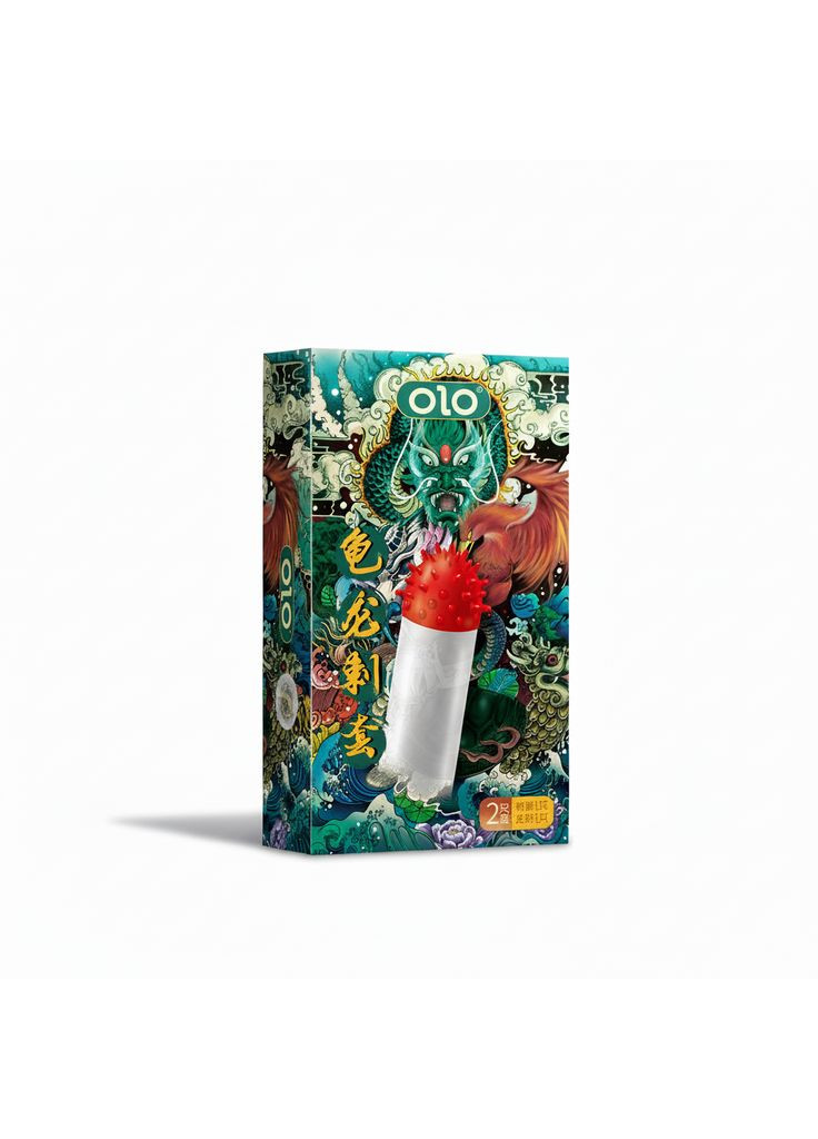 Презервативи стимулюючий з вусиками OLO Dragon (Дракон) з силіконовою змазкою 18 см 2 шт. No Brand (370203661)