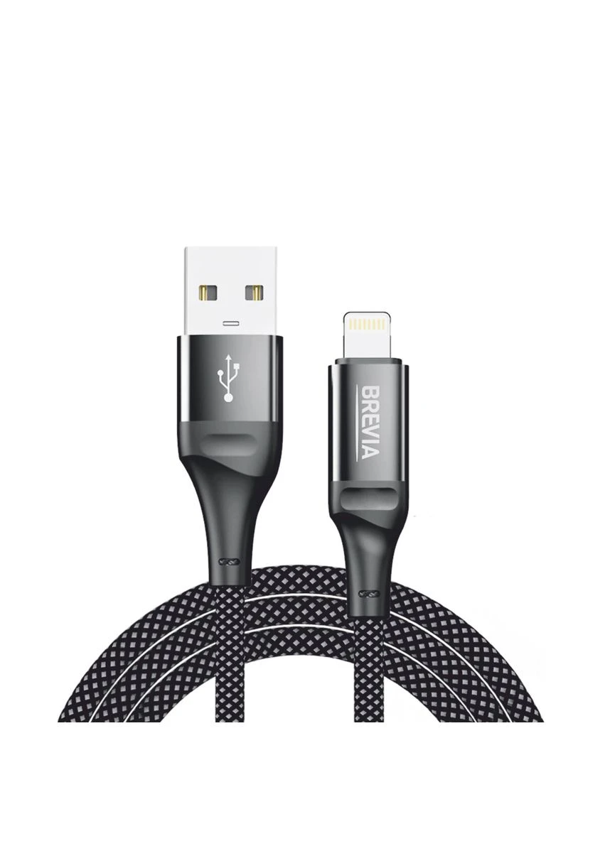 Кабель USB to Lightning 2.4А 1м, черный box Brevia (397341600)