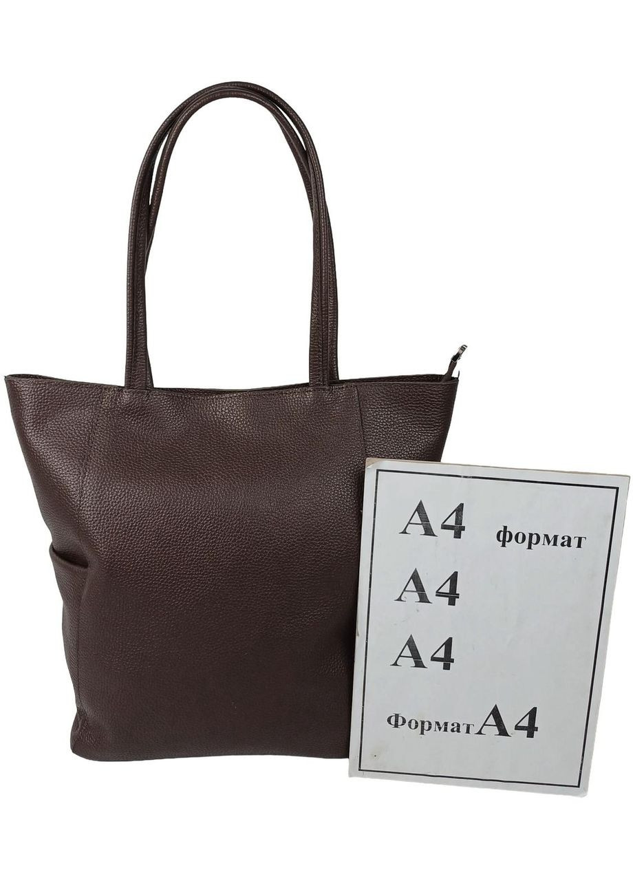 Жіноча сумка із натуральної шкіри на двох ручках, темно-коричнева Borsacomoda (372861035)