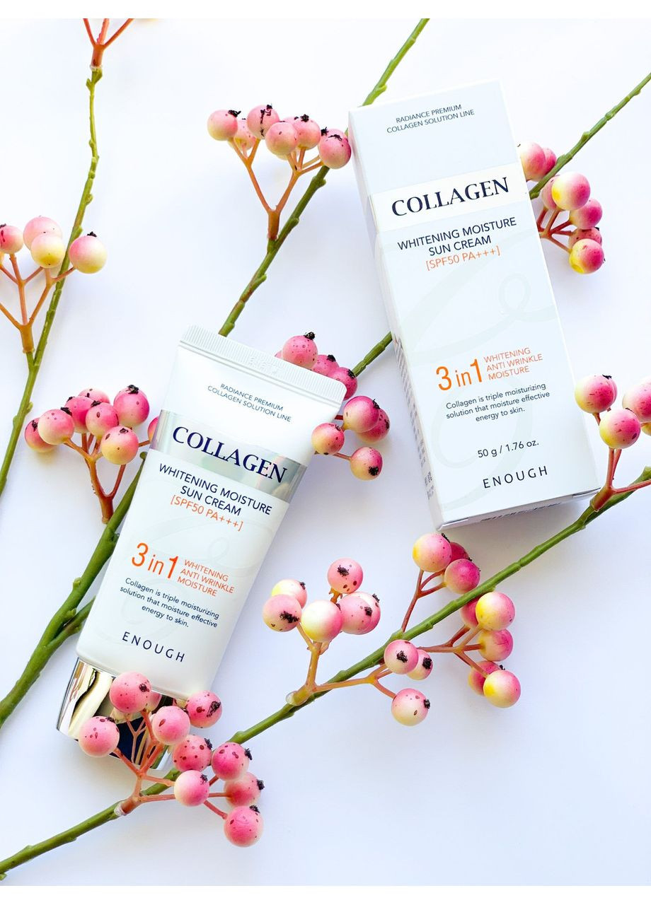 ENOUGH Солнечный крем для пиломатериалов с коллагеном достаточно коллагеном 3 в 1 отбеливающие влажного солнечного крема SPF 50 PA 50 G — Крем, Южная Корея (361147752)