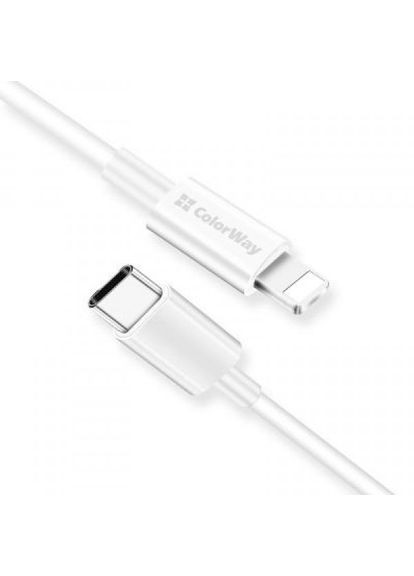 Дата кабель USB TypeC to Lightning 1.0m 3A white (CW-CBPDCL032-WH) Colorway usb type-c to lightning 1.0m 3a white (268141167)