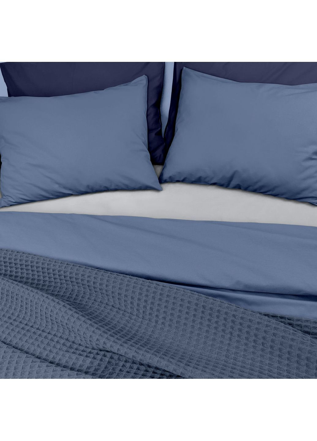 Плед-покрывало вафельное 240х260 см Baltic Greek Waffle Синий Cosas (369668549)