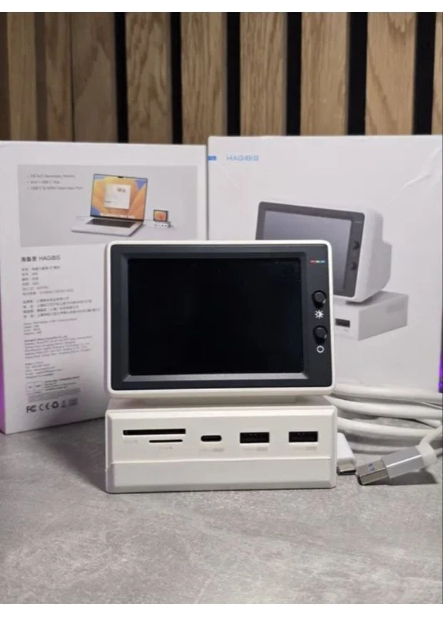 Док-станція USB-C з IPS міні-монітором 3.5", HDMI, USB 3.0 — багатофункціональний хаб з екраном Hagibis (383373430)