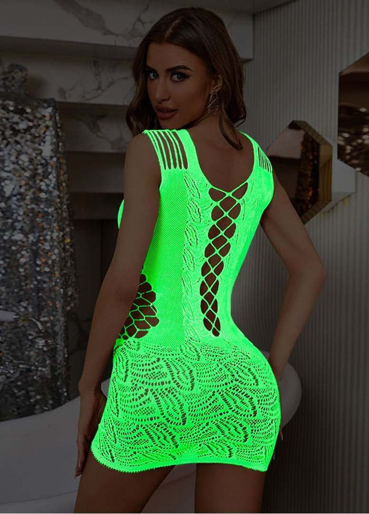 Сексуальний спокусливий еротичний пеньюар-сітка (світиться в темряві) - еротична білизна NDS (366873832)