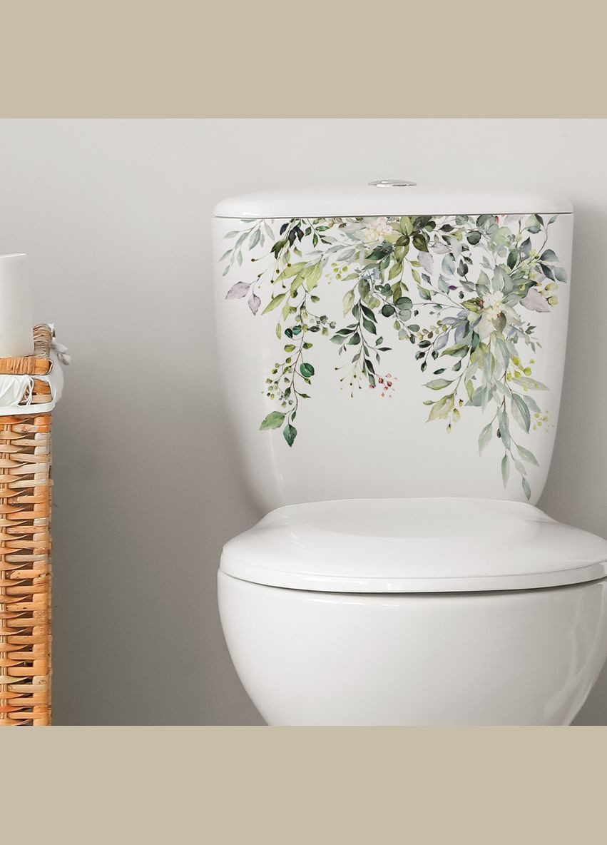 Наклейка на бачок унітазу з листям квітки No Brand (335029548)