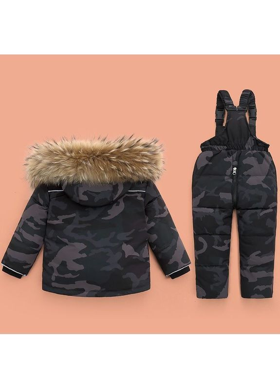 Оливковий (хакі) зимній дитячий зимовий комплект (куртка + комбінезон) брючний BabyStyle