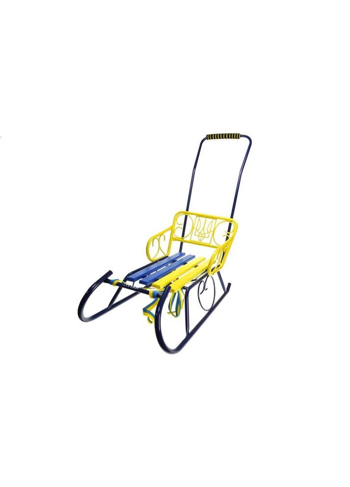 Санки Смерека Патріот 2030118 жовта спинка + ручка + кольорова планка (2000990230003)(SN) shop (2000990230003) Vitan (362976132)