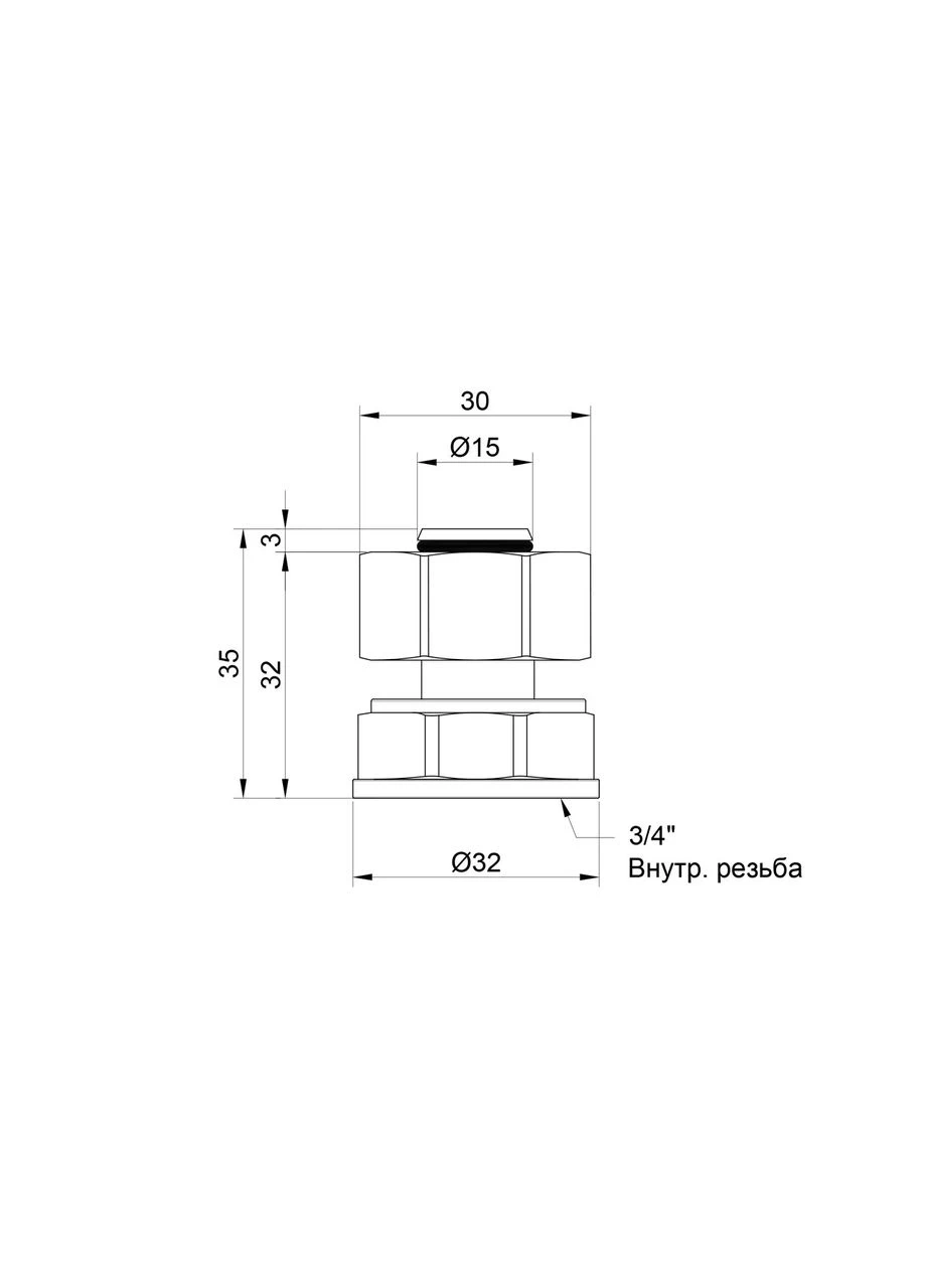 Перехідник обтискний Standart 20х3/4" ВР SD153W2020 Thermo Alliance (397322810)