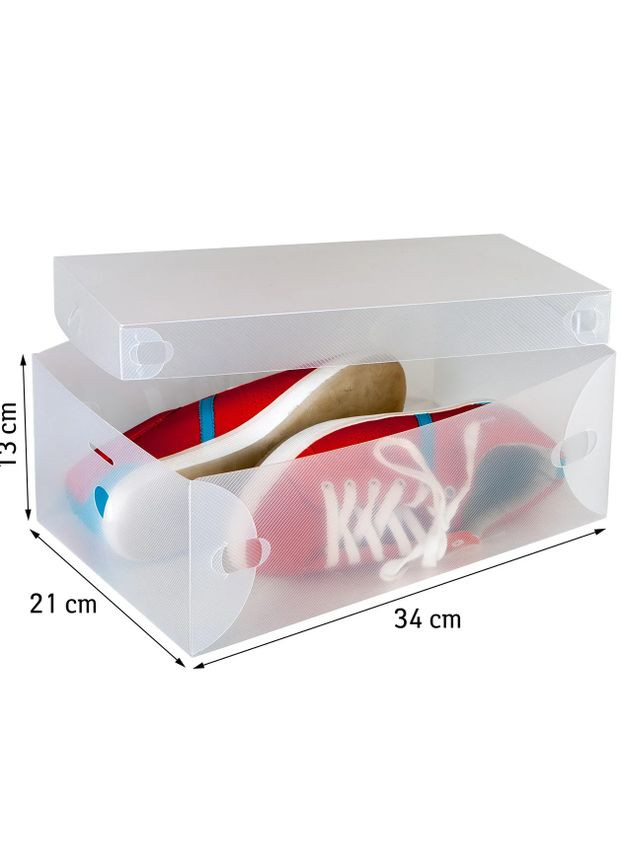 Набір коробок для зберігання взуття Fabrica 5 шт (FK5051),Білий/Прозорий, розмір 34*21*13 см Fabrika - (304514161)