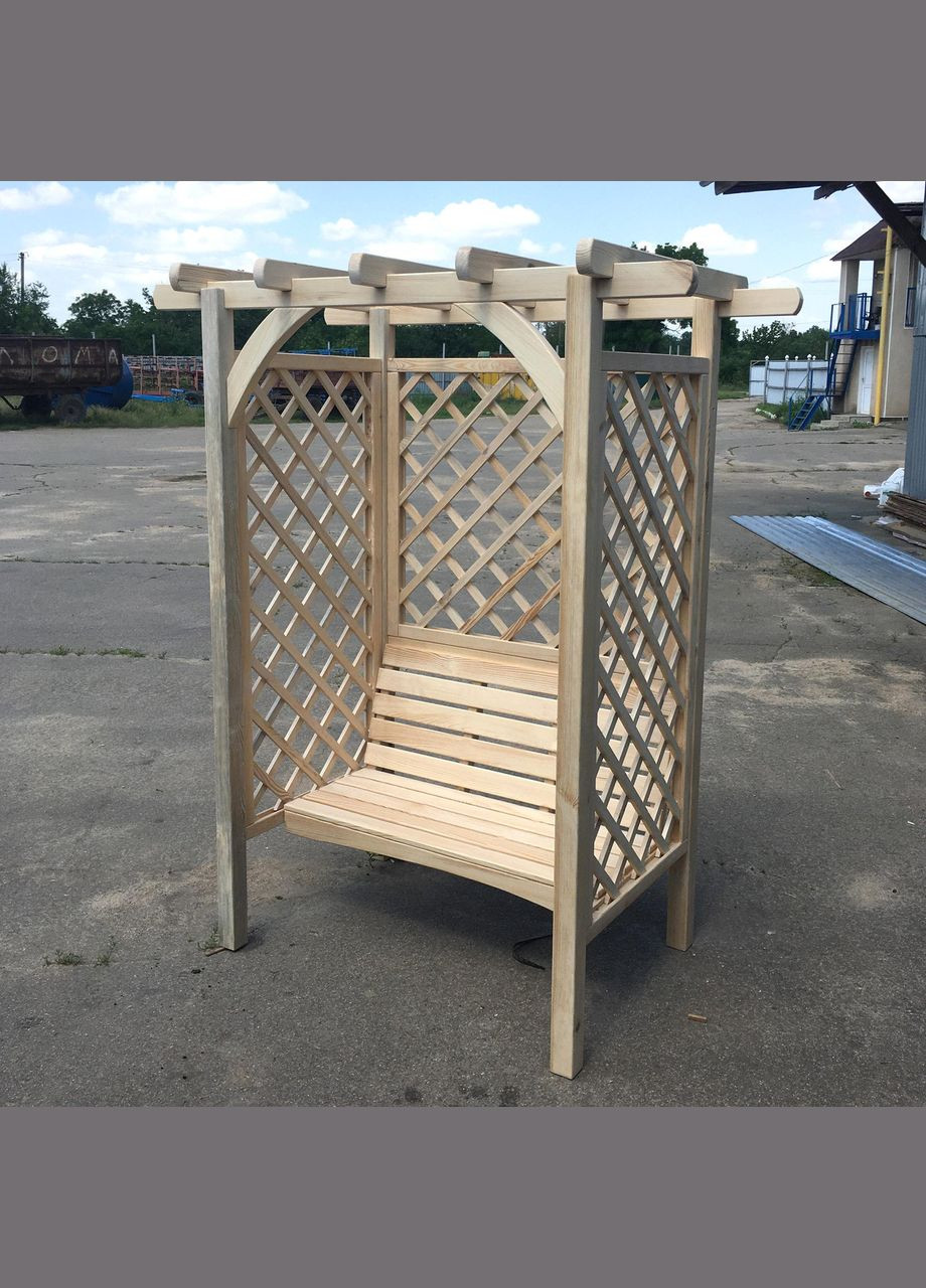 Пергола з лавкою з дерева Мірагоан бланже (ПЕМ-000401) No Brand (328960920)