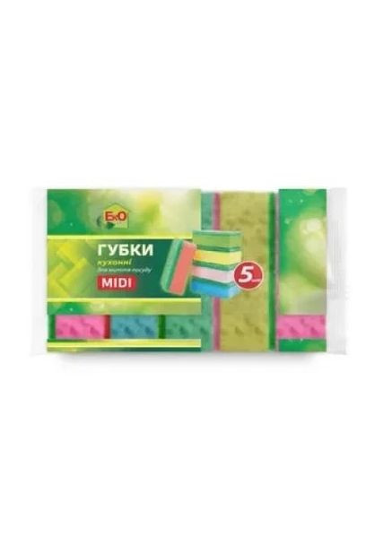 Губки кухонні EkOplus Midi (79×53×30 мм), 5 шт. — практичний вибір для кожної кухні No Brand (354179593)