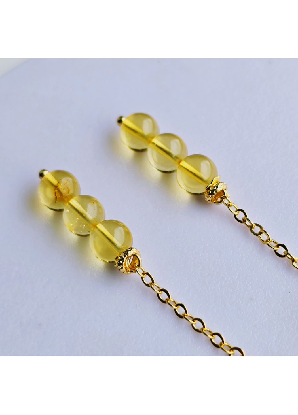 Сережки 3360 з натурального бурштину медовий відтінок MINOV (361149439)