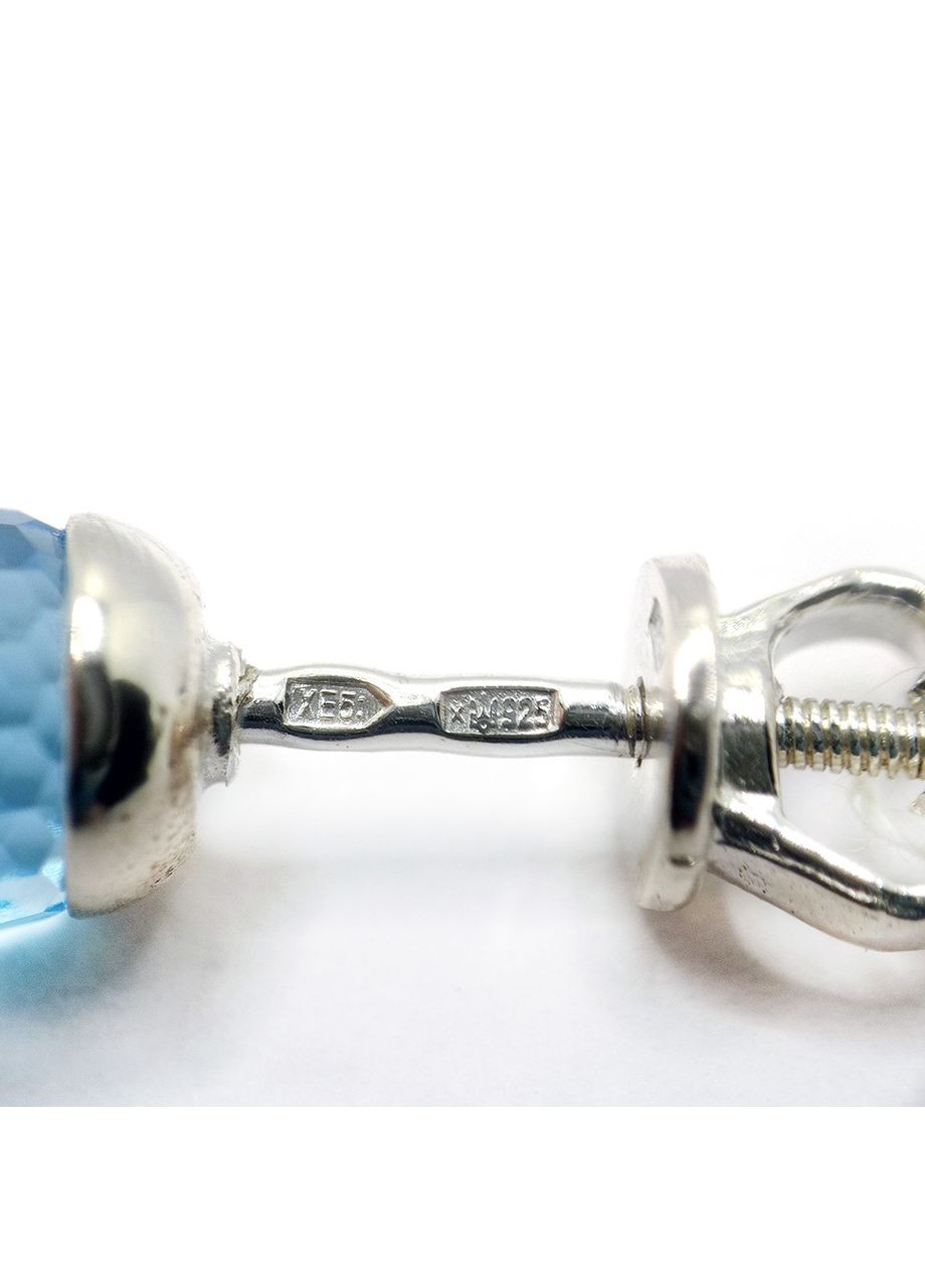 Серьги 'Рио' серебро 925° 1,79г. винтики пусеты кристалы сваровски аква (20061) Elis-s (365874336)