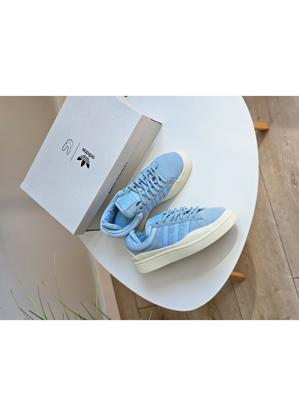 Кросівки жіночі Adidas Campus x Bad Bunny Blue Cream | Адідас Кампус блакитні No Brand блакитні демісезони (363296027)