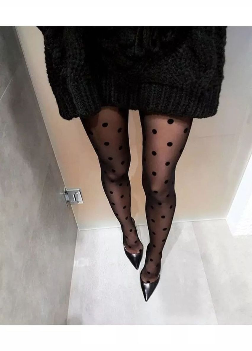 Колготки в крупний горох 40 ден класичні капронові колготки еластичні для щоденного використання No Brand Колготки (337709080)