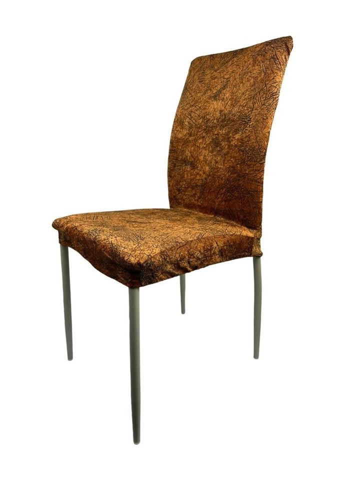 Чохол на стілець універсальний Evibu Туреччина Велюр текстурний 50696 рудий No Brand (299525675)