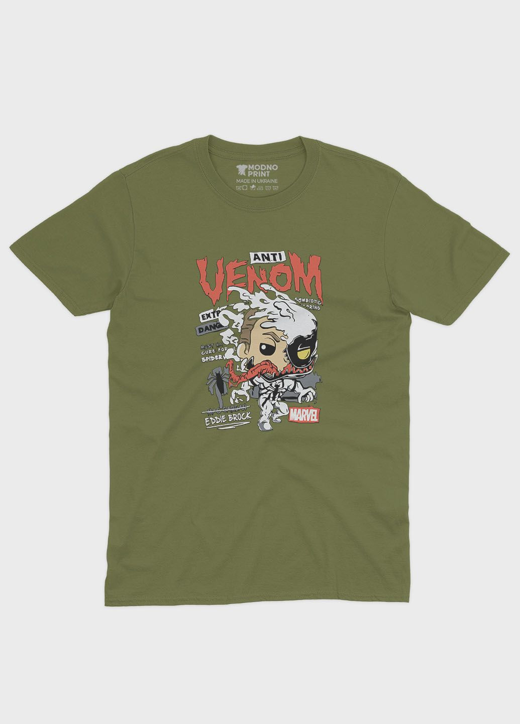 Хаки (оливковая) мужская футболка с принтом супервора - веном (ts001-1-hgr-006-013-018) Modno