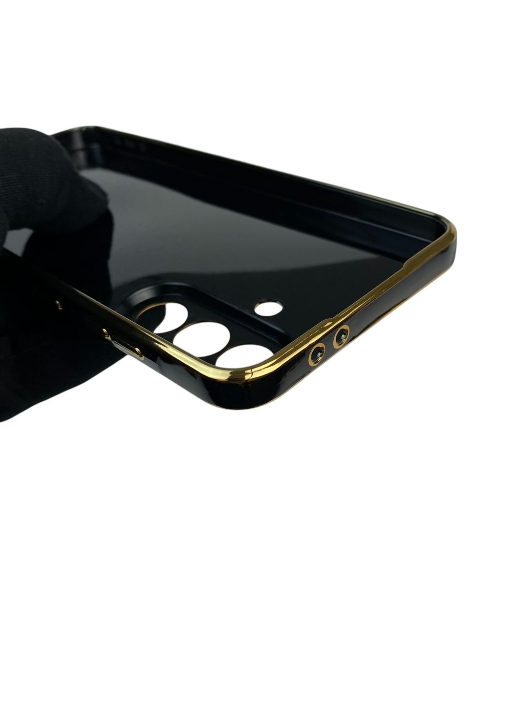Чехол для Galaxy A36 5G SM-A366U с защитой камеры с золотой окантовкой на самсунг а36 черный gs1 Samsung (366230891)
