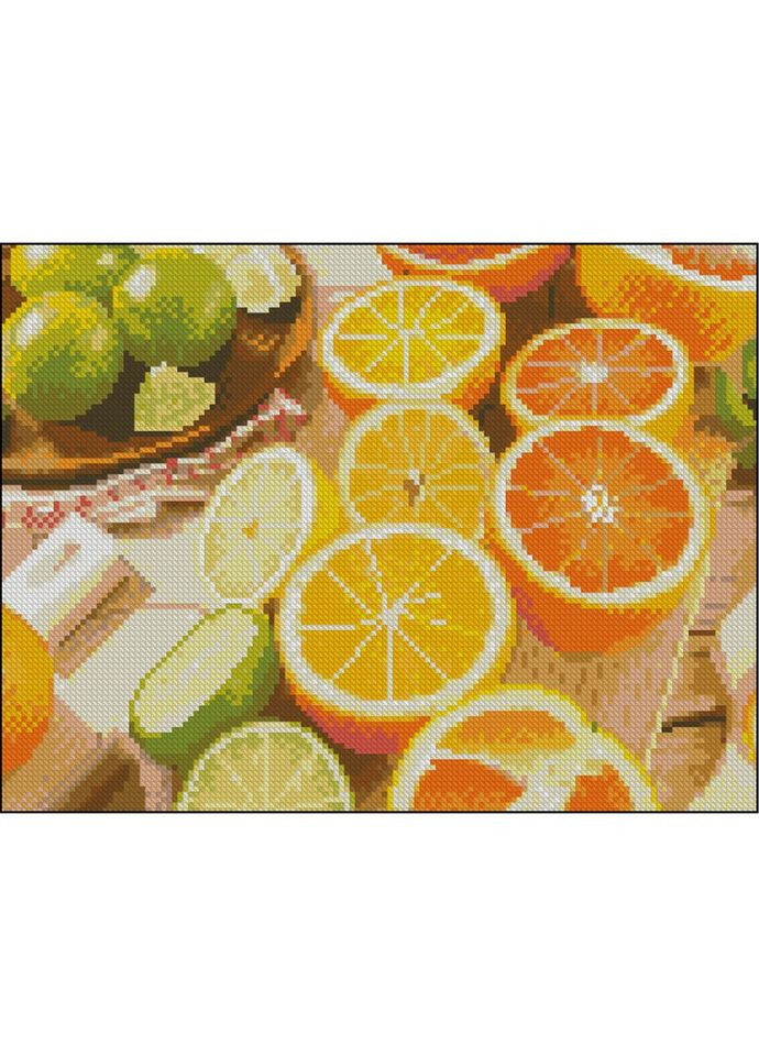 Алмазная мозаика без подрамника "Цитрусовые" ZAV3040-48, 30х40 см No Brand (370080043)