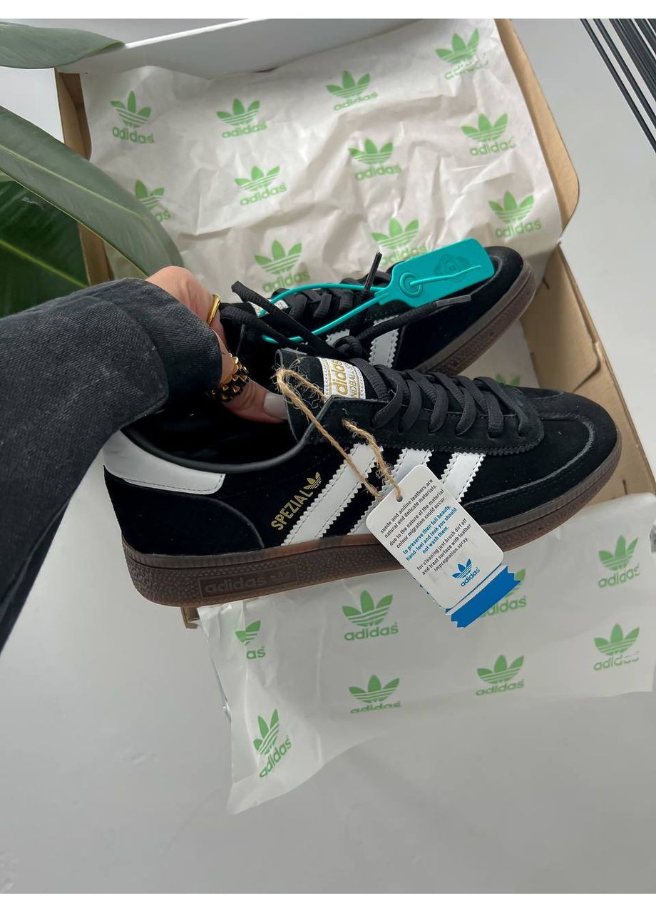 Чорні Осінні кросівки чоловічі і жіночі adidas handball spezial black gum | адидас специал чорні No Brand