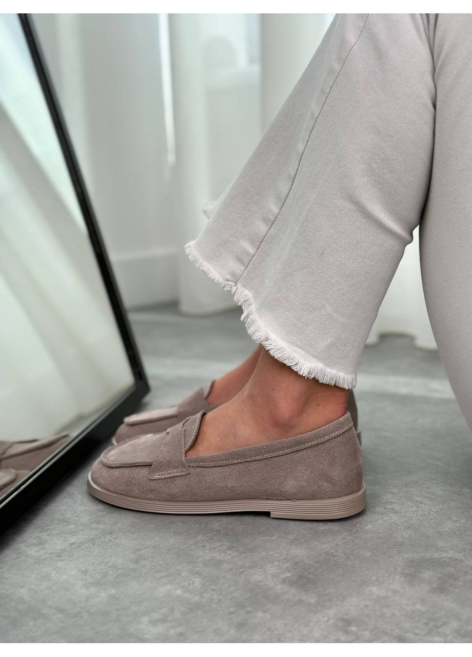 Женские лоферы женские efira из натуральной замши, темный беж. | светло-коричневые (361243424)