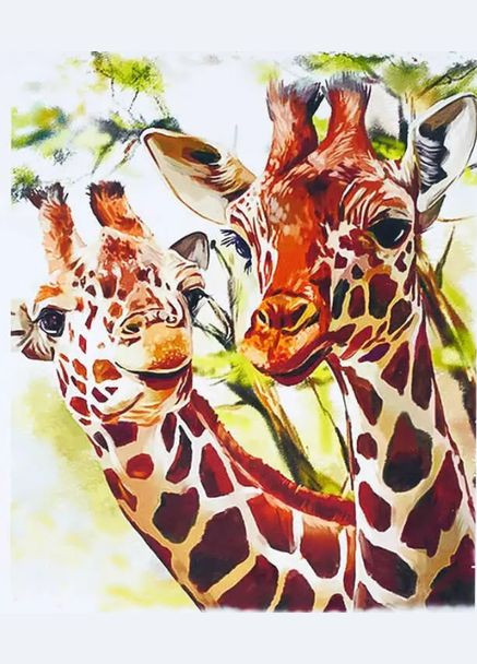 Алмазная вышивка животного Мозаика круглыми стразами 40х50 Жирафы Рисование камнями на холсте GA74726 TK Group (313402331)