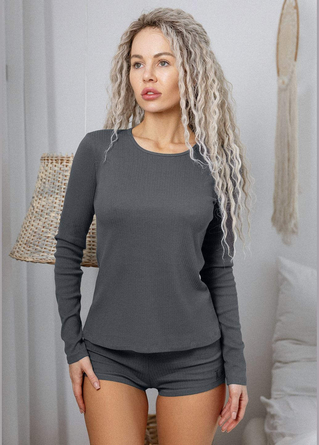 Темно-серый демисезонный джемпер женский №1322 Leinle