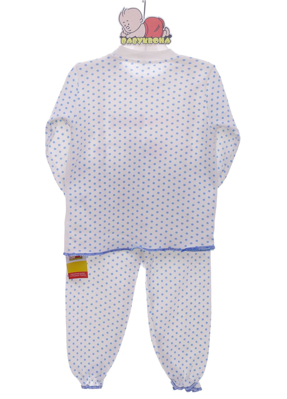 Блакитна всесезон піжама з довгим рукавом для дівчинки трикотажна кітті блакитна 74 см (37235) BABYKROHA