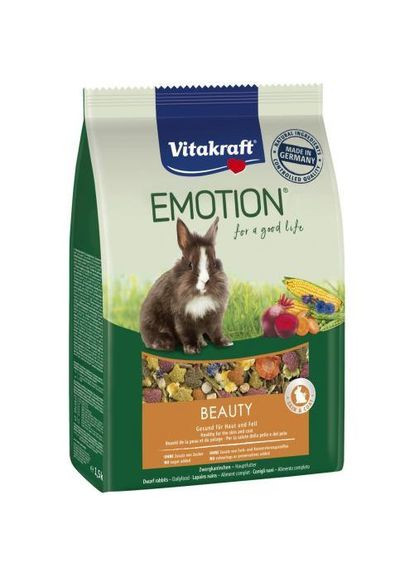 Корм Emotion Beauty для кроликів, для краси шкіри та шерсті, 1,5 кг (*) Vitakraft (324271732)