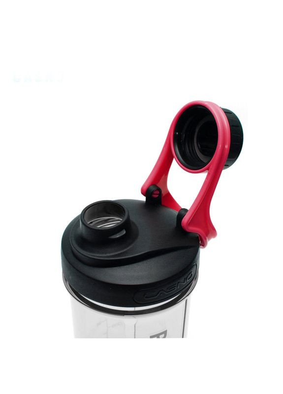 Шейкер спортивний з контейнером 600 мл KXN-1199 з вінчиком Сірий/Червоний Casno (316631186)