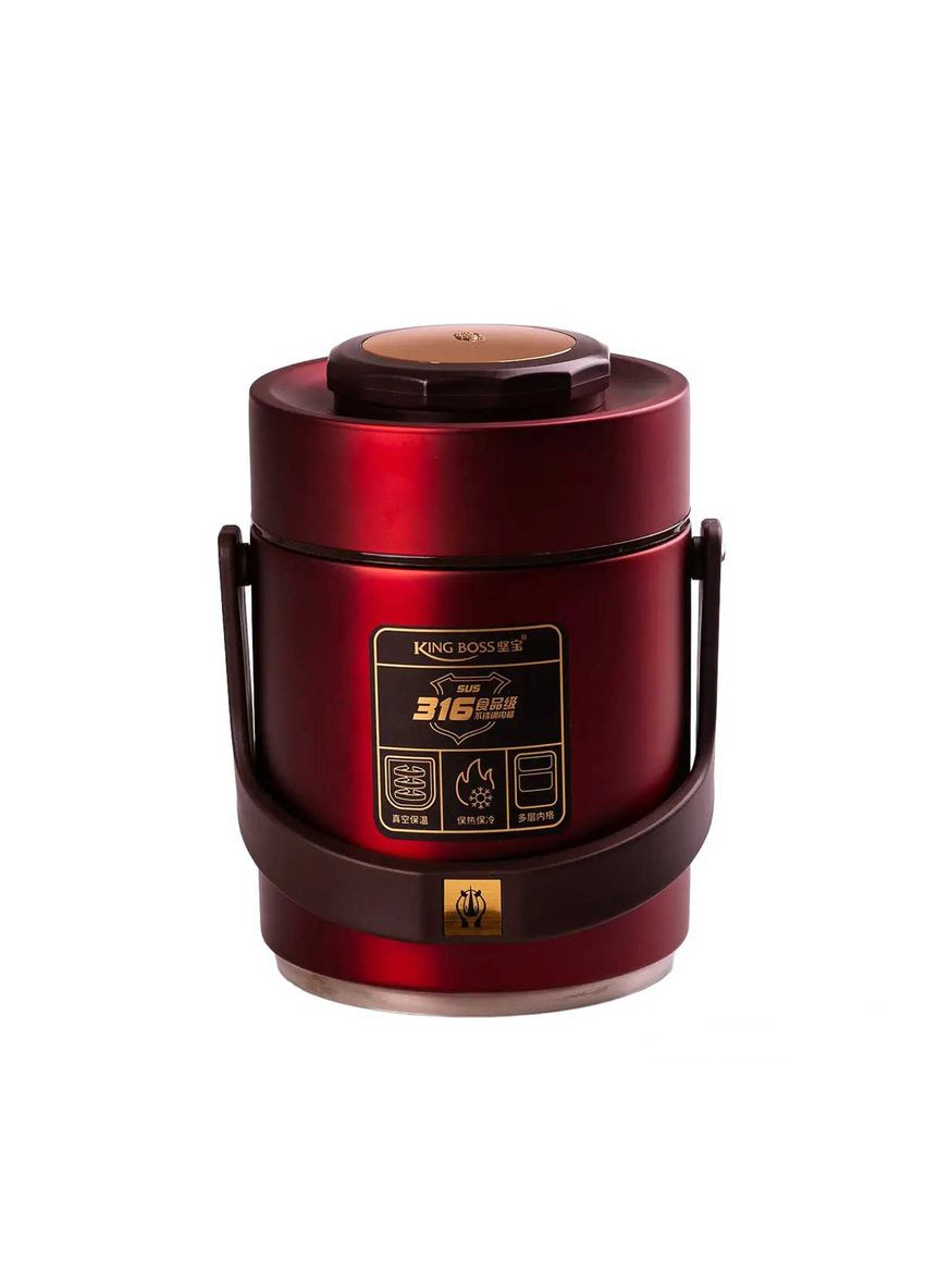 Термос для еды King Boss 1,5 л с двумя контейнерами из нержавеющей стали, TS Kitchen (328603428)