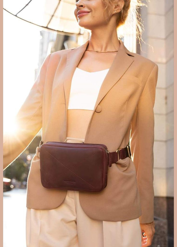 Шкіряна Dropbag Mini Crazy Horse бордова (A-026170) BlankNote поясна сумка (327874233)